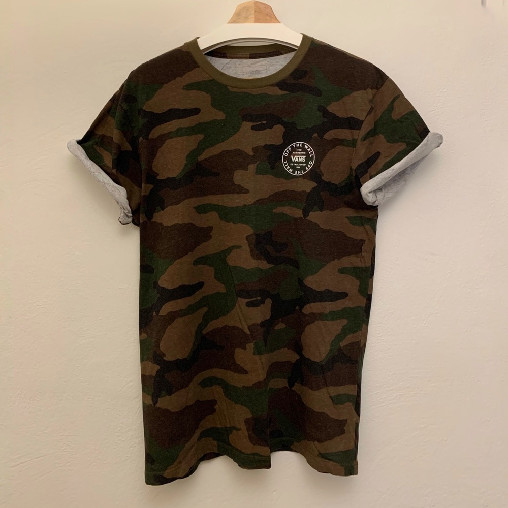 Vans Camo Old Skool Circle Logo Slim Fit T-Shirt